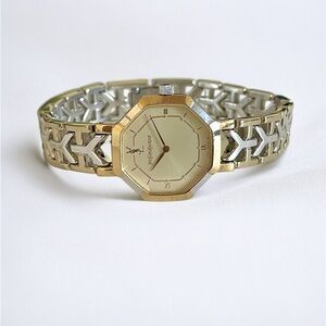 Yves Saint Laurent Octagon Gold-Tone and Silver-Tone Bracelet Watch
